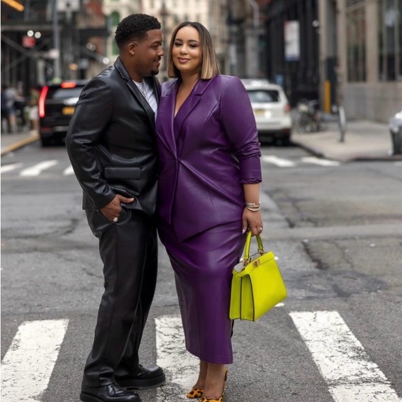 Eloquii Faux Leather Asym Blazer - Picture 5 of 16